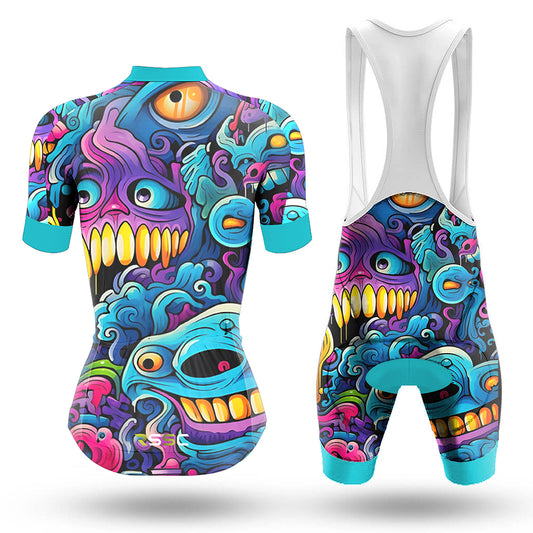 Monsters Art Women's Short Sleeve Cycling Kit