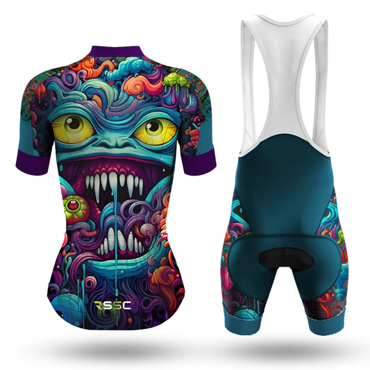 Abstract Graffiti Demon Doodle Women's Short Sleeve Cycling Kit | Rsscsports