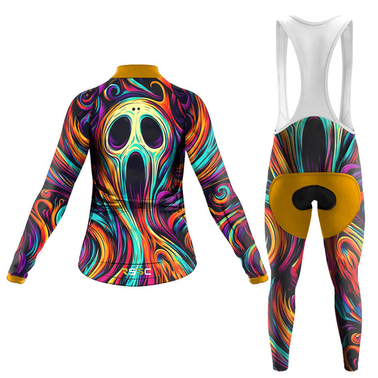 Skull Color Spirit Animal Illustration Women's Long Sleeve Cycling Kit