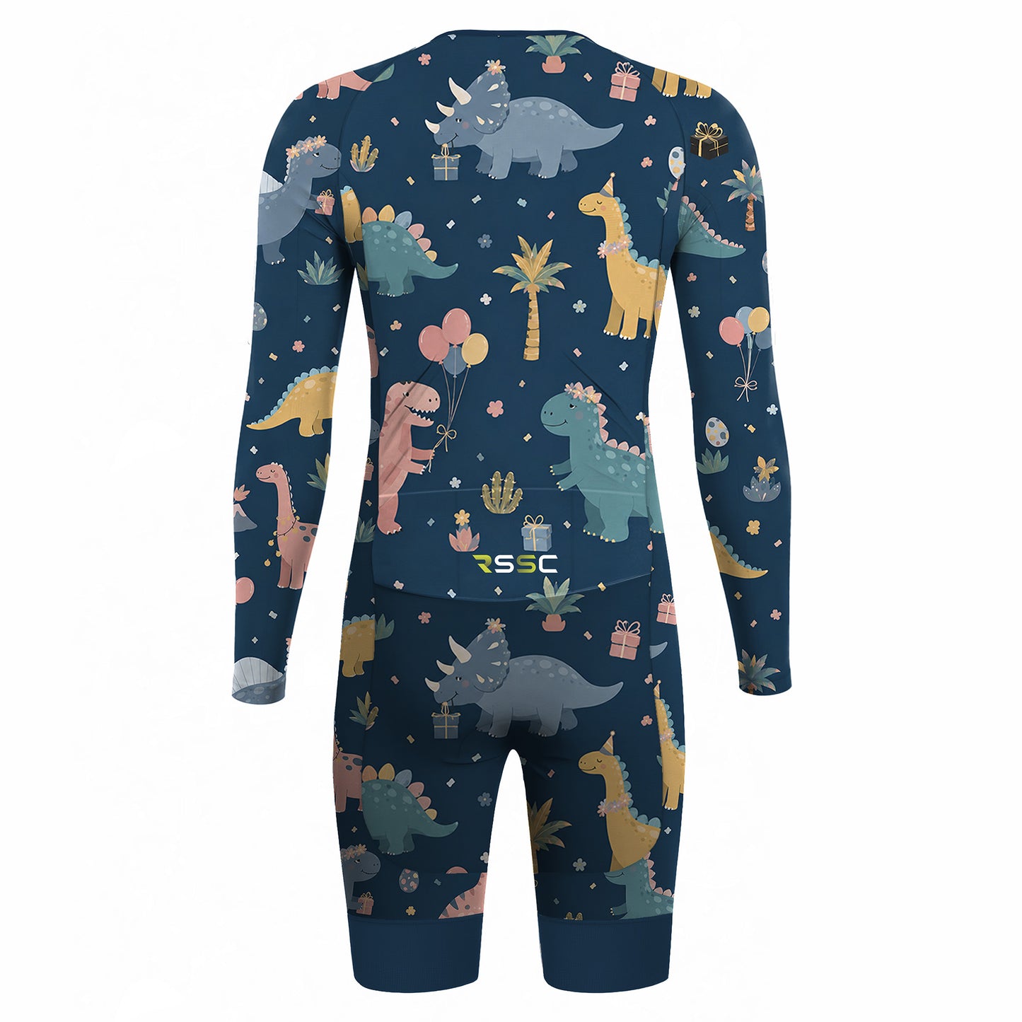 Dinosaur Pattern Men's Long Sleeve Triathlon Suit