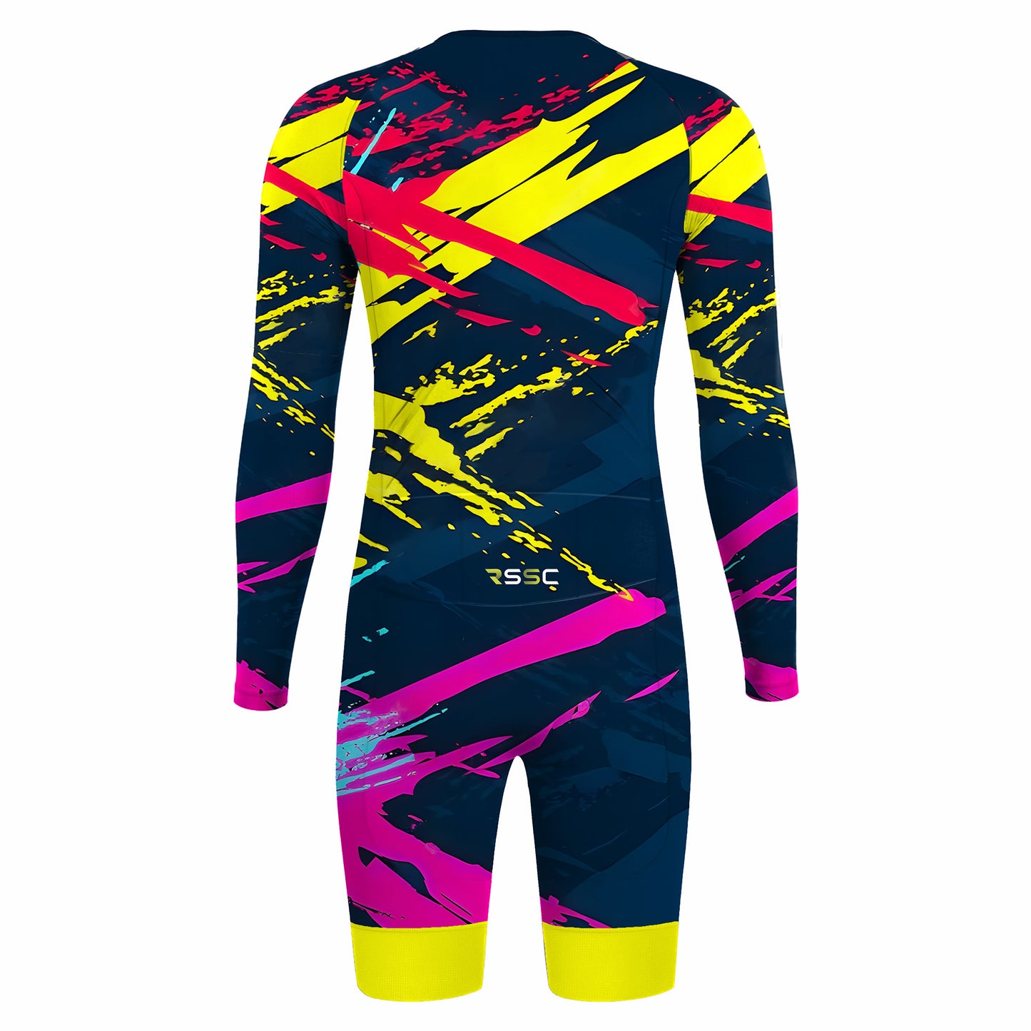 Colorful Abstract Movement Men's Long Sleeve Triathlon Suit