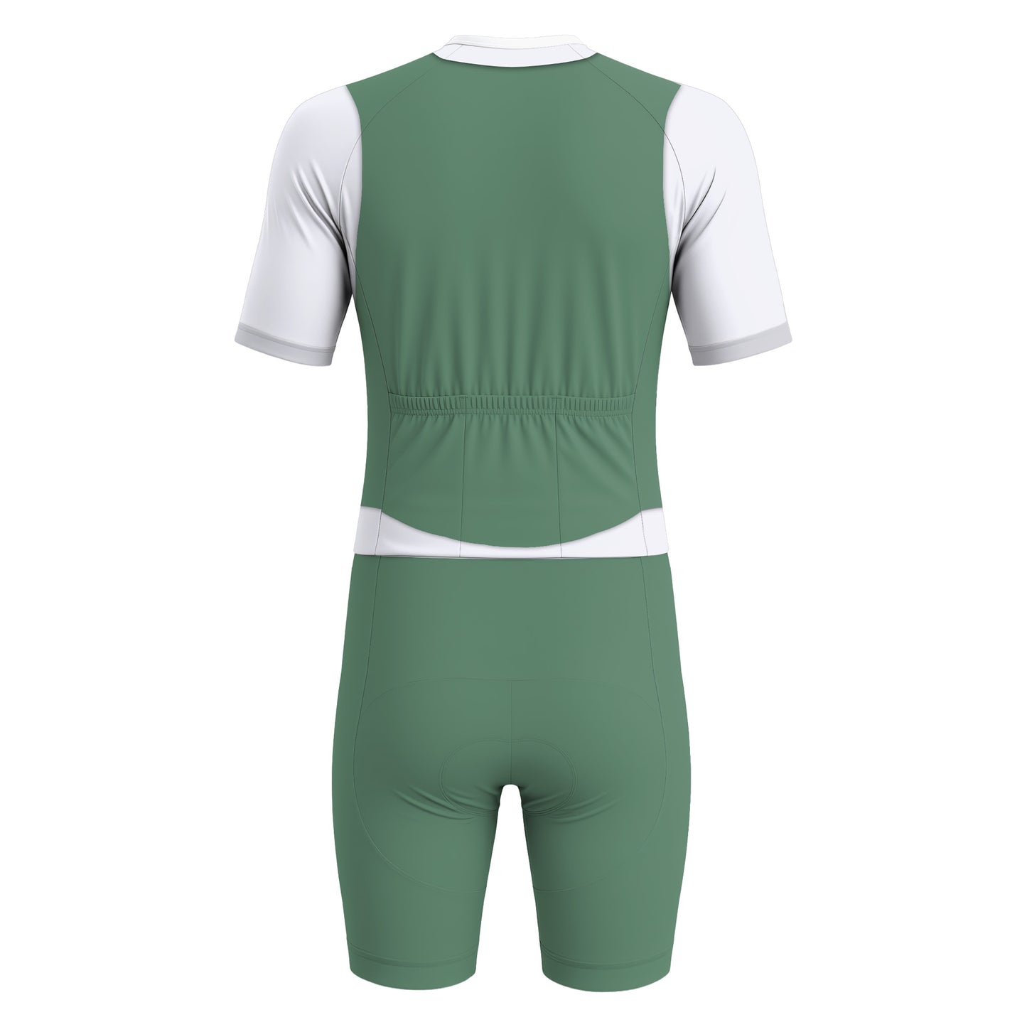 Elegant Thug Green Men's Short Sleeve Triathlon Suit