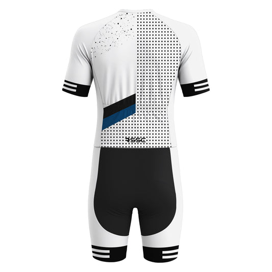 White Classic Men's Short Sleeve Triathlon Suit