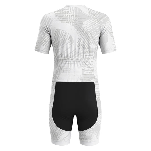 Mono de triatlón de manga corta para hombre White Velocity