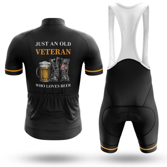 Men's Short Sleeve Cycling Jersey A Veteran Loves Beer | RSSC Premium Cycling Kit Back View