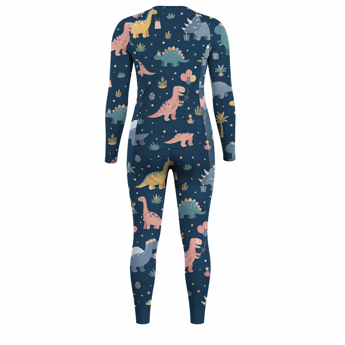 Dinosaur Pattern Men's Long Sleeve Long Triathlon Suit