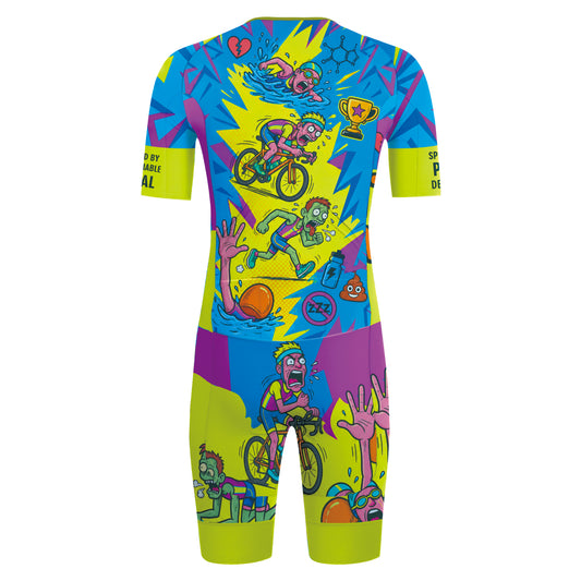 TRI-ING MY BEST Men's Short Sleeve Triathlon Suit