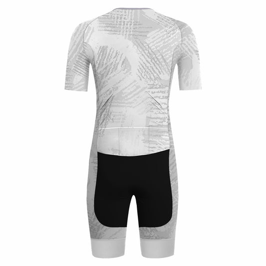 White Velocity Men's Short Sleeve Triathlon Suit