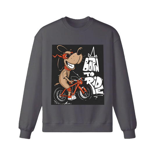 Cartoon Dog Riding Bicycle Sweatshirt