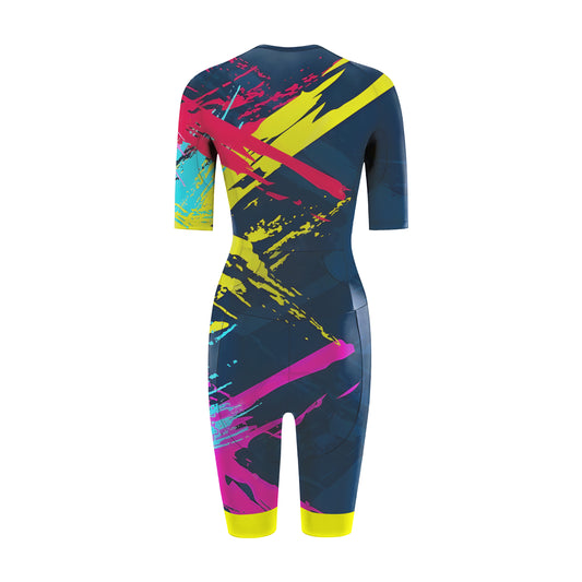 Colorful Abstract Movement Women's Triathlon Suit