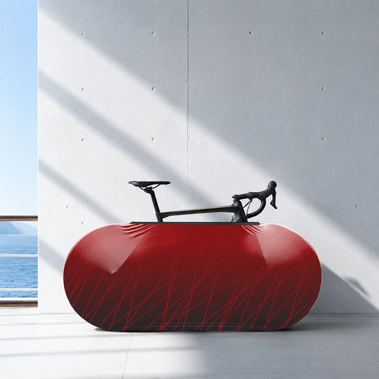 Red Lines Bicycle Wheels Cover