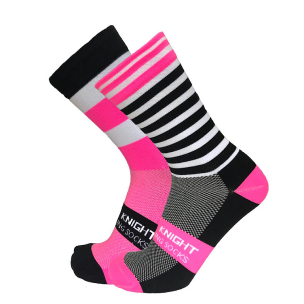 Pink Stripes Cycling Socks