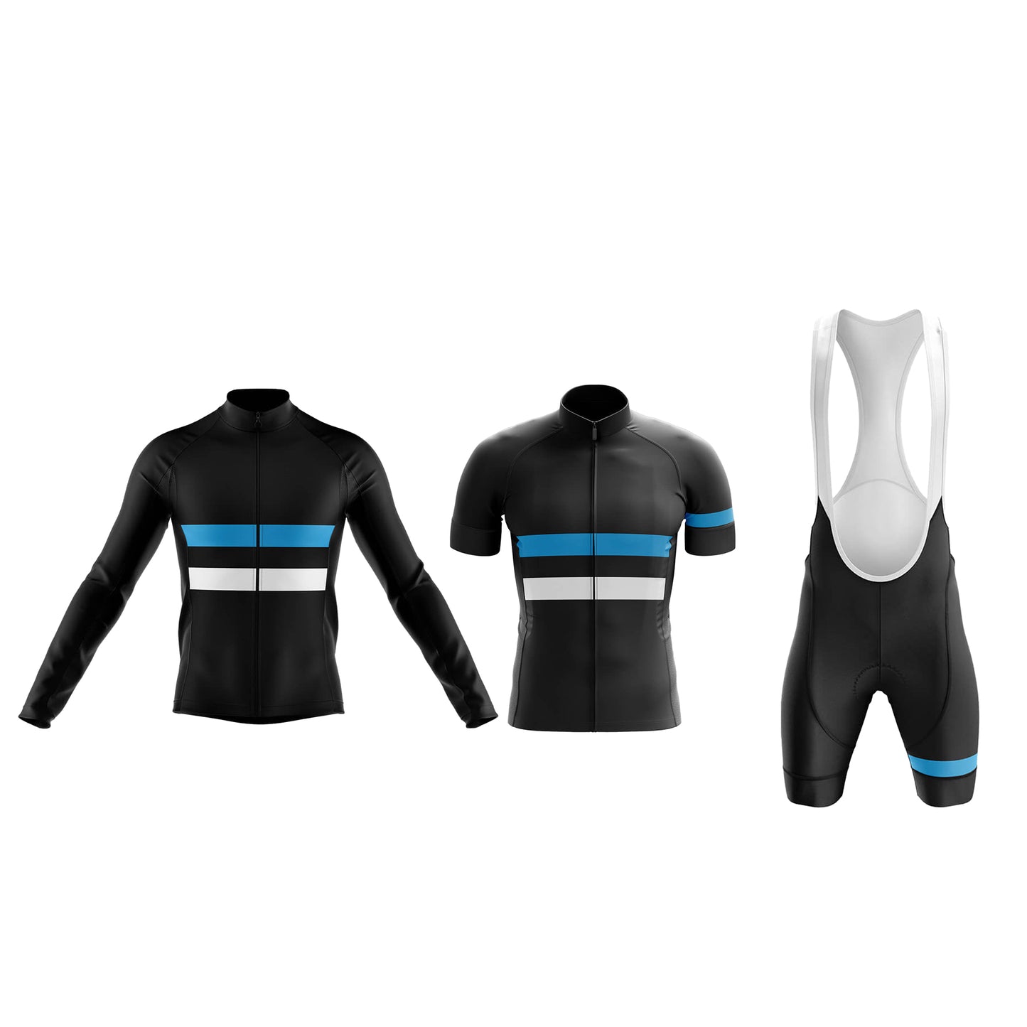 Blue White Lines Men's Cycling Kit