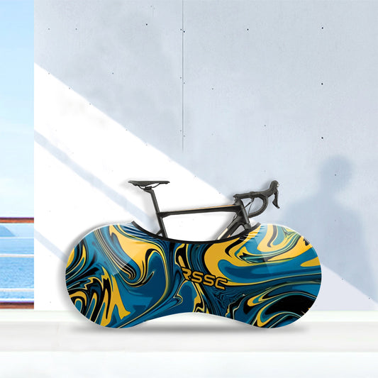 Yellow Blue Color Abstract Bicycle Wheels Cover