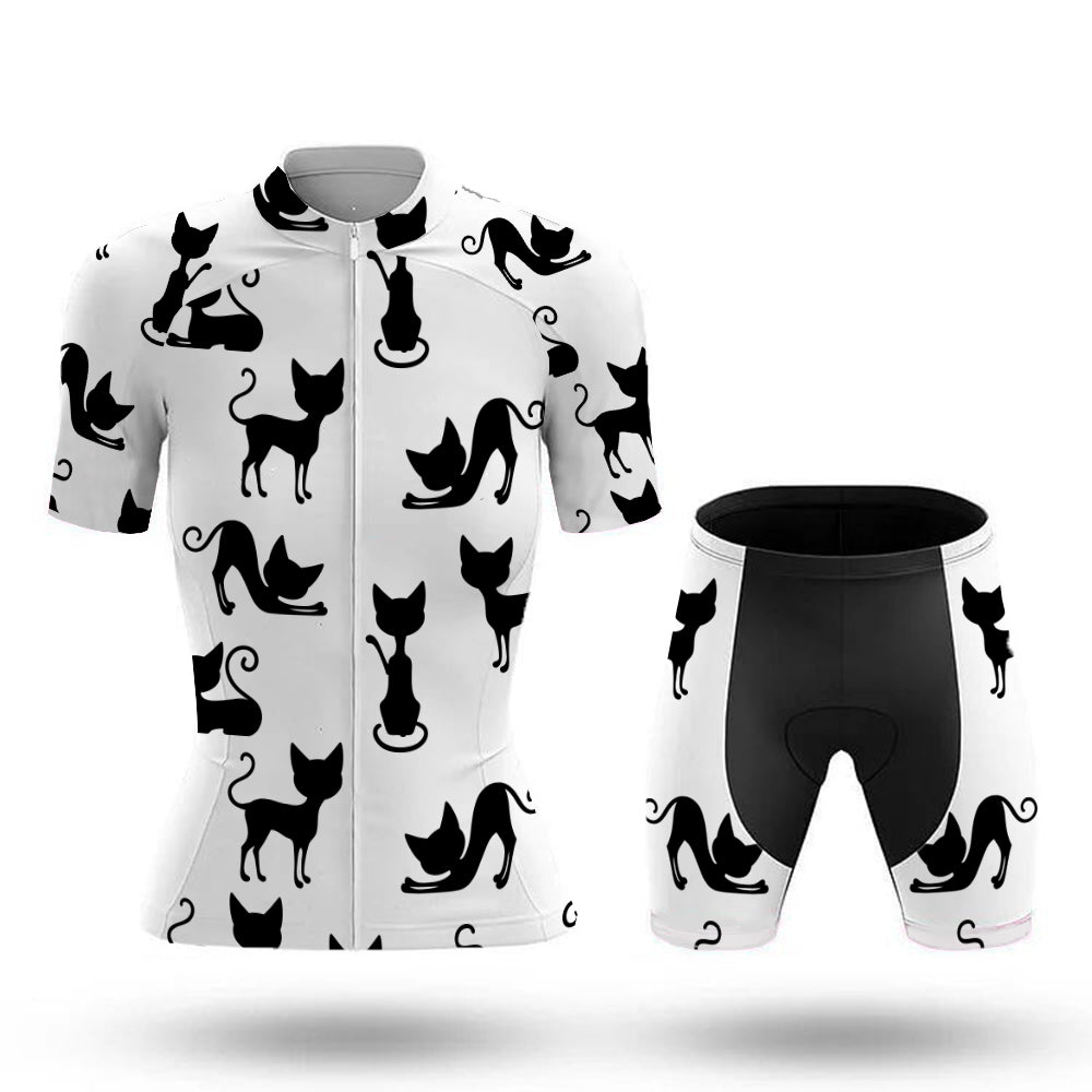 elegante fahrradbekleidung Elegante Black Cat Damen-Radtrikot-Sets