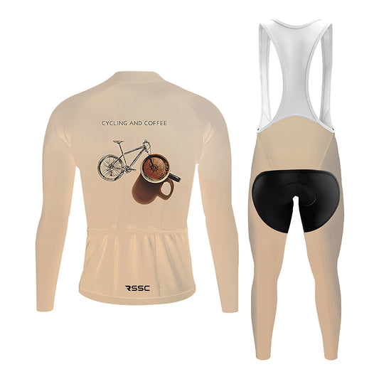 Men's Long Sleeve Cycling Jersey Cycling And Coffee | RSSC Premium Cycling Kit Back View