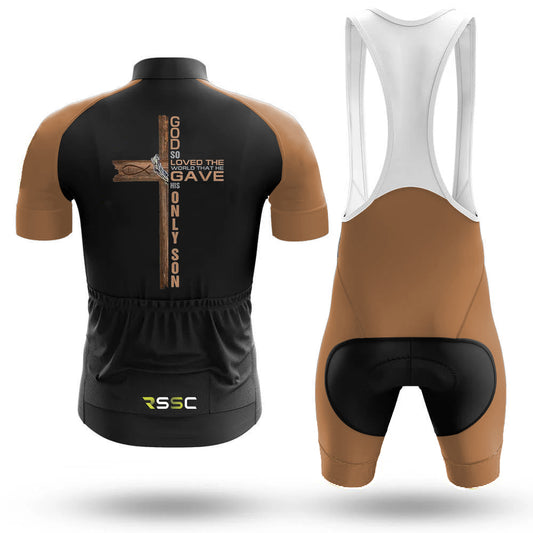 Men's Short Sleeve Cycling Jersey Christian Believer Cross | RSSC Premium Cycling Kit Back View