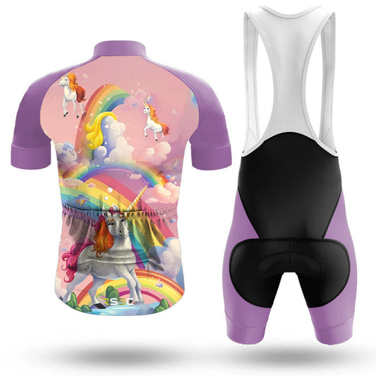 Men's Short Sleeve Cycling Jersey Happy Unicorns | RSSC Premium Cycling Kit Back View