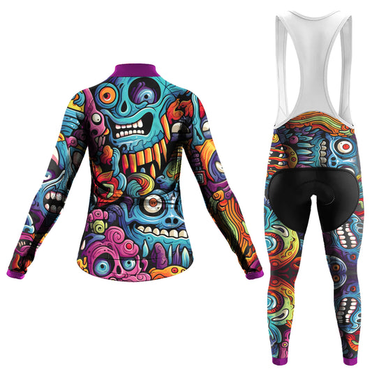 Alien Creatures Multicolor Women's Long Sleeve Cycling Kit | Rsscsports