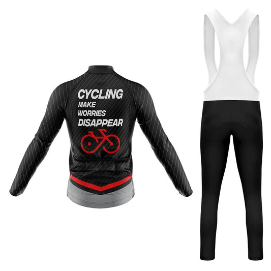Men's Long Sleeve Cycling Jersey Cycling Make Worries Disappear | RSSC Premium Cycling Kit Back View