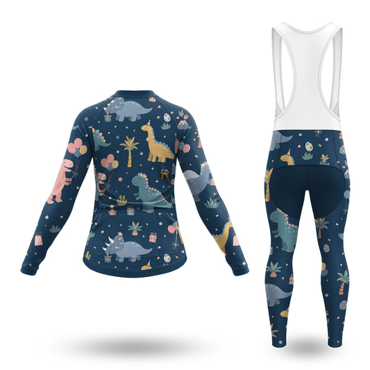 Dinosaur Pattern Women's Long Sleeve Cycling Kit