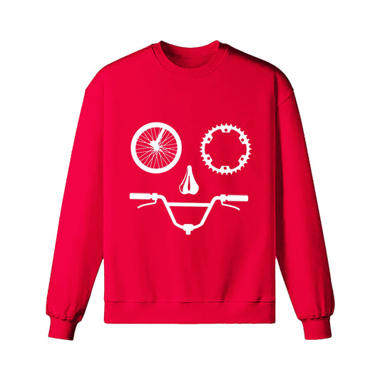 Funny Face Bike Parts Cool Drawing Sweatshirt