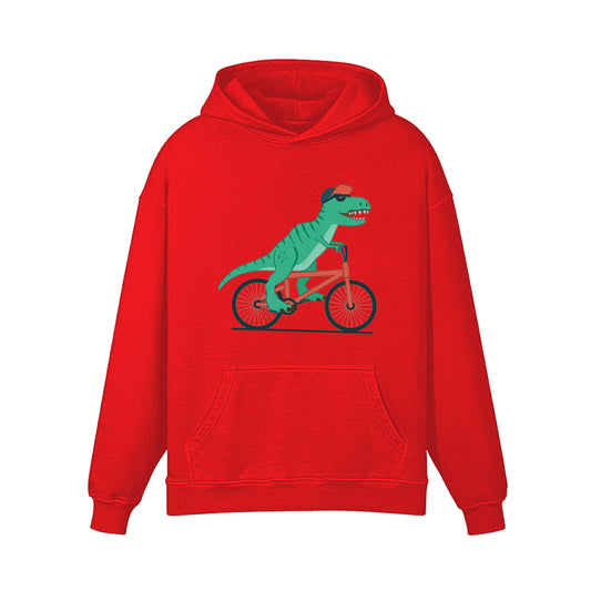 Dinosaur Riding A Bike Hoodie