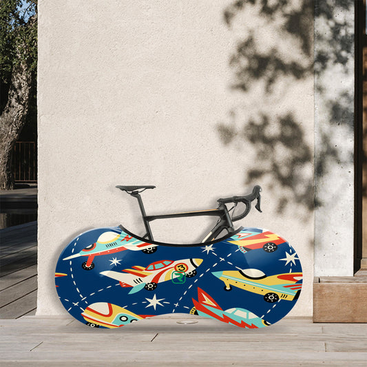 Airplane Illustration Bicycle Wheels Cover