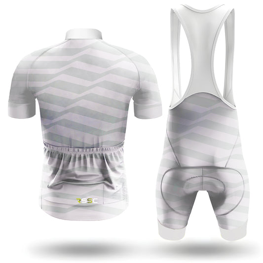 Men's Short Sleeve Cycling Jersey Gray Pattern | RSSC Premium Cycling Kit Back View