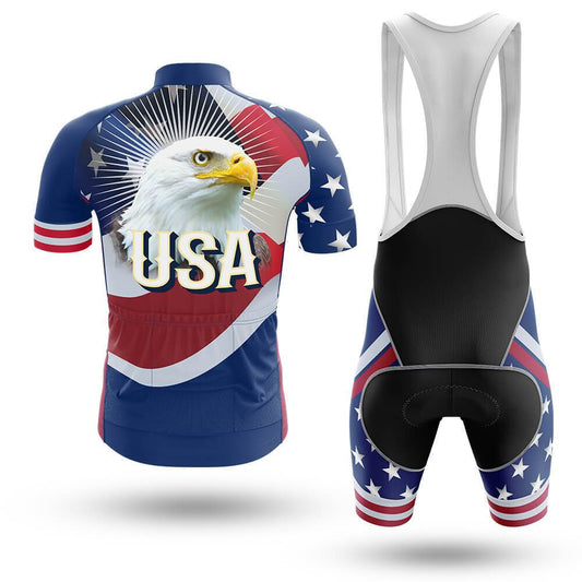 Men's Short Sleeve Cycling Jersey Eagle USA | RSSC Premium Cycling Kit Back View