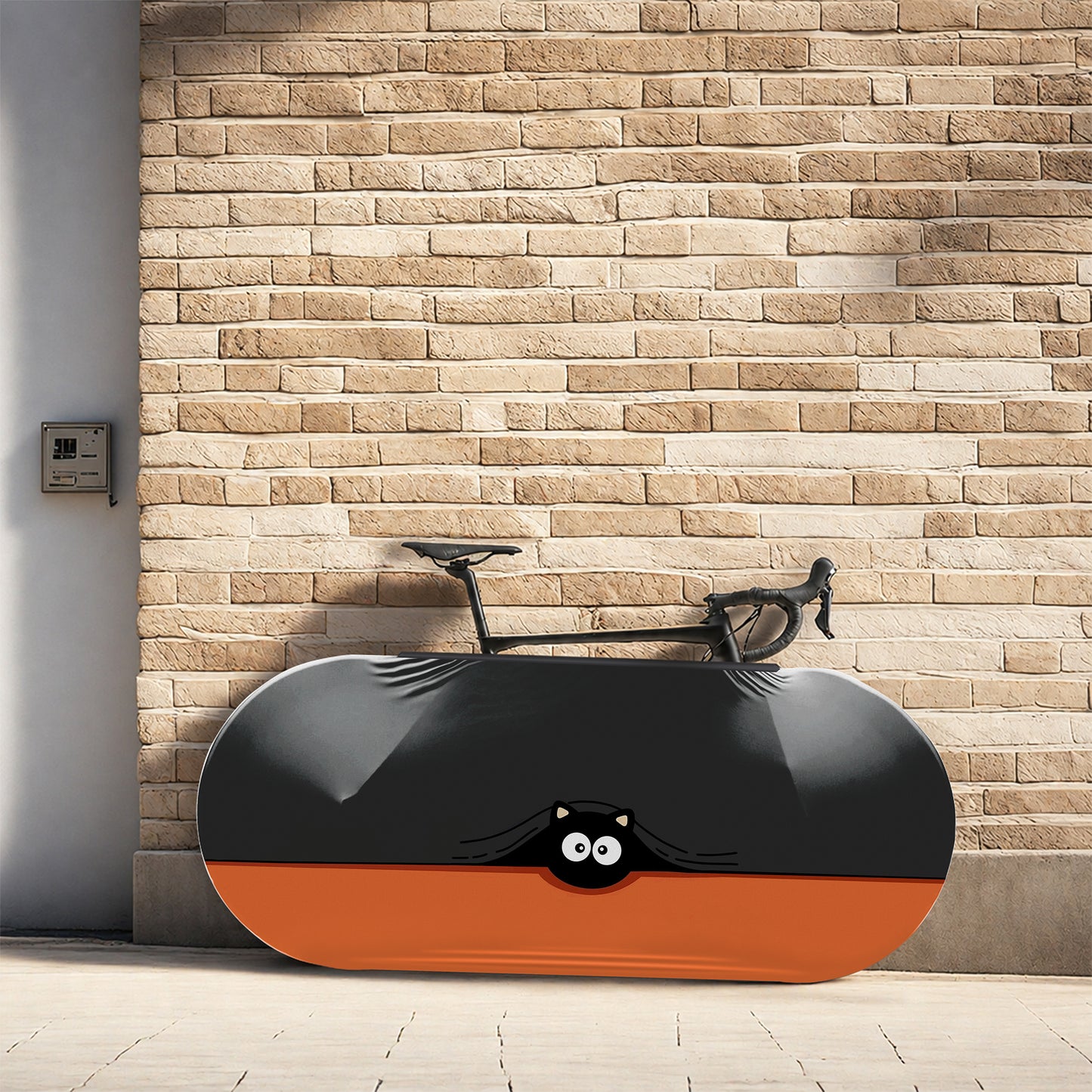 Big-eyed Black Cat Bicycle Wheels Cover