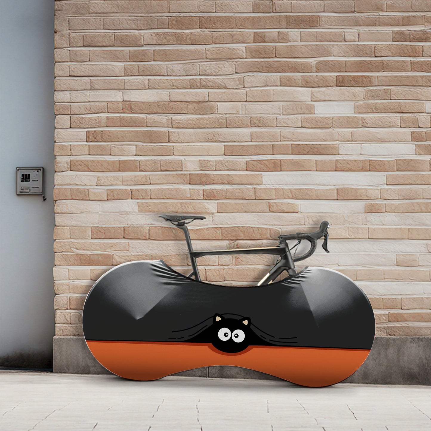 big-eyed black cat Bicycle Wheels Cover