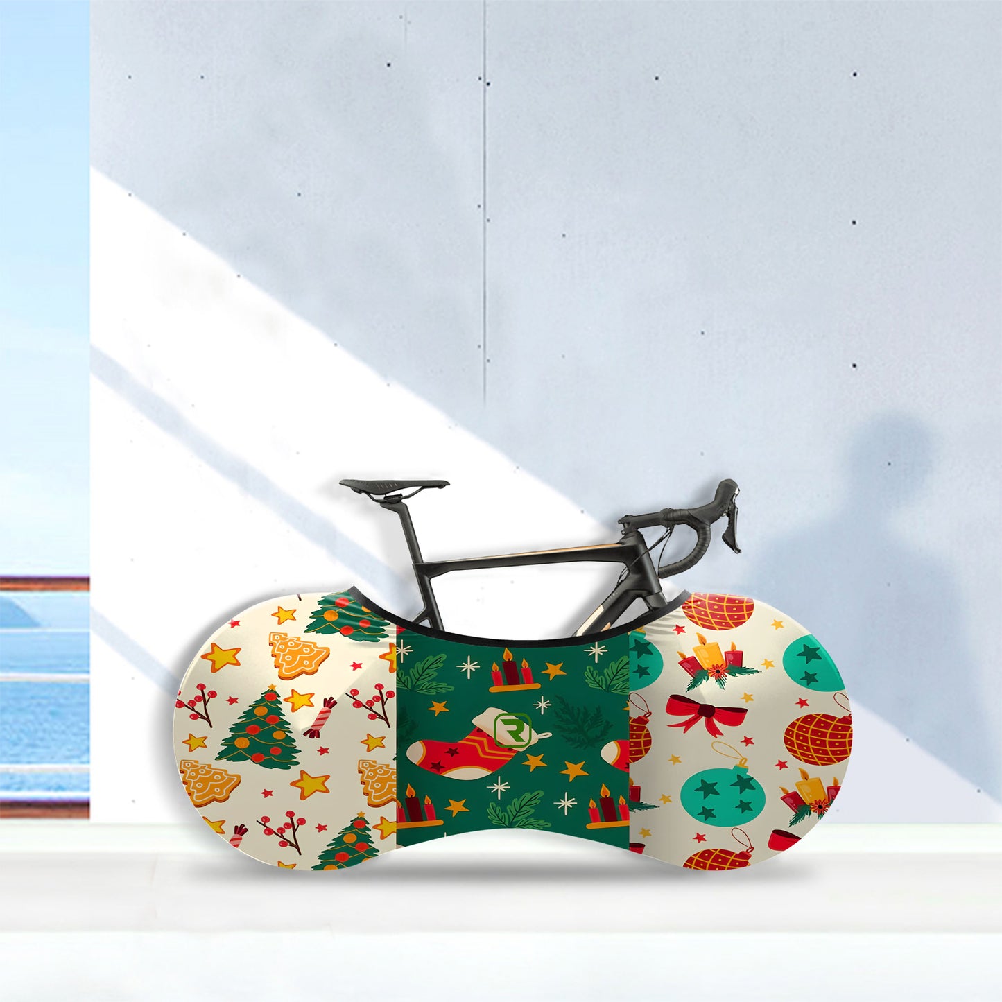 Christmas Gift Illustration Bicycle Wheels Cover