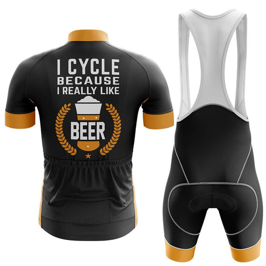 Men's Short Sleeve Cycling Jersey I Like Beer | RSSC Premium Cycling Kit Back View