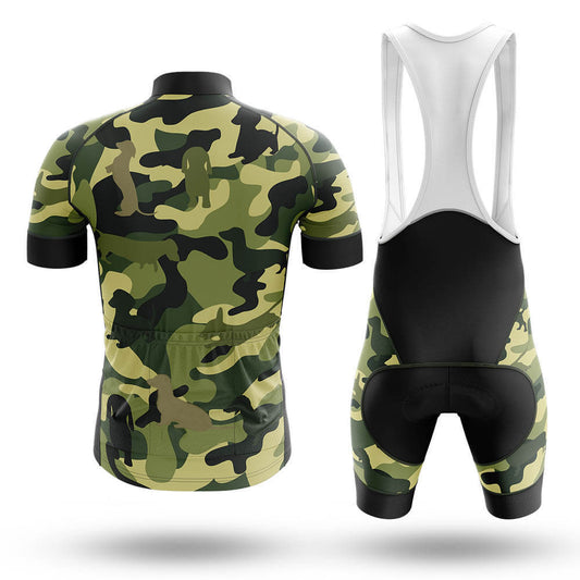 Men's Short Sleeve Cycling Jersey Camo Dachshund | RSSC Premium Cycling Kit Back View