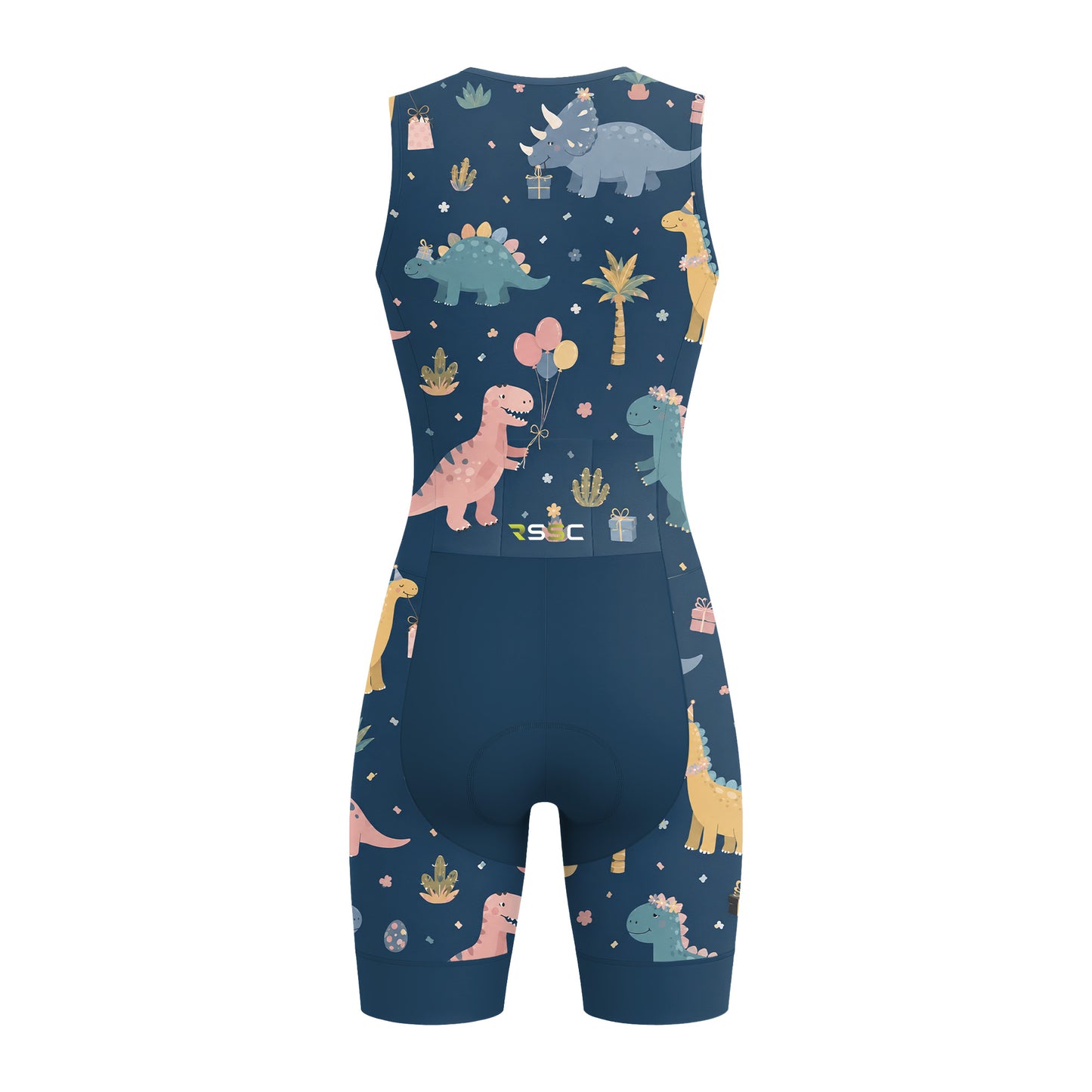 Dinosaur Pattern Women's Sleeveless Triathlon Suit