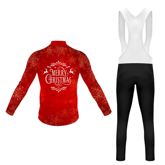 Men's Long Sleeve Cycling Jersey Merry Christmas | RSSC Premium Cycling Kit Back View