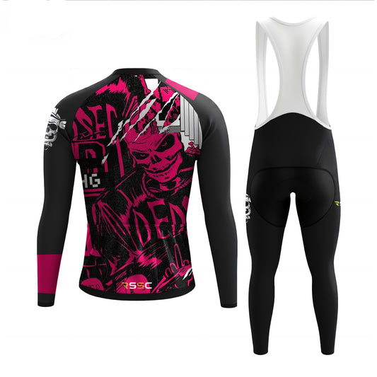 Pink Skeleton Men's Long Sleeve Cycling Kit