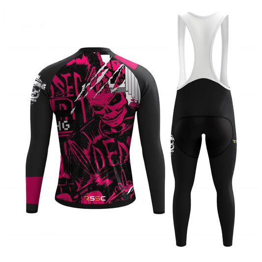 Pink Skeleton Men's Long Sleeve Cycling Kit