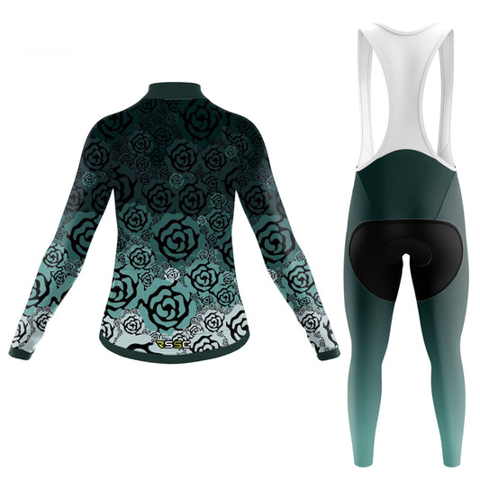 Dark green rose Women's Long Sleeve Cycling Kit