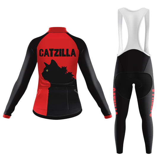 cat gatzilla Women's Long Sleeve Cycling Kit