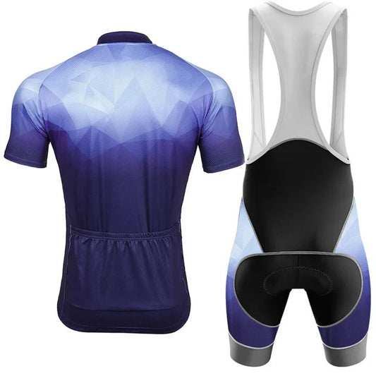 Men's Short Sleeve Cycling Jersey Camo Geometry | RSSC Premium Cycling Kit Back View
