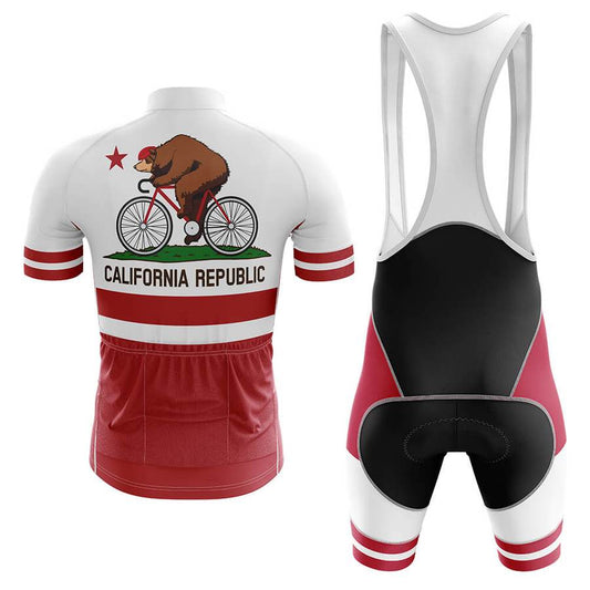 Men's Short Sleeve Cycling Jersey California Republic | RSSC Premium Cycling Kit Back View