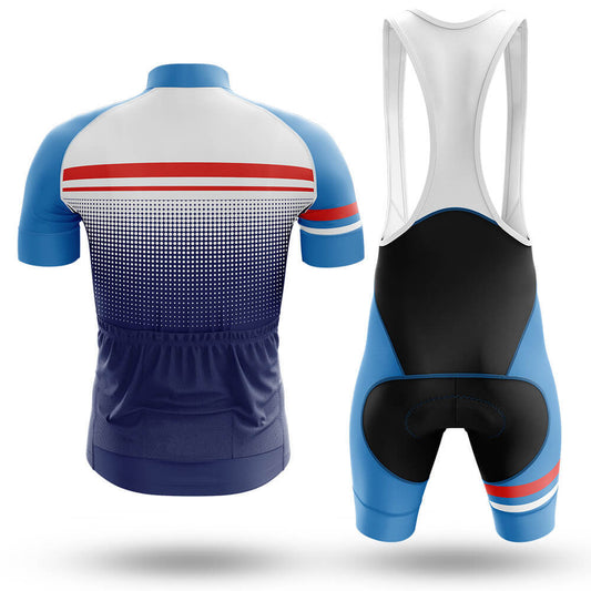 Men's Short Sleeve Cycling Jersey Blue Red | RSSC Premium Cycling Kit Back View