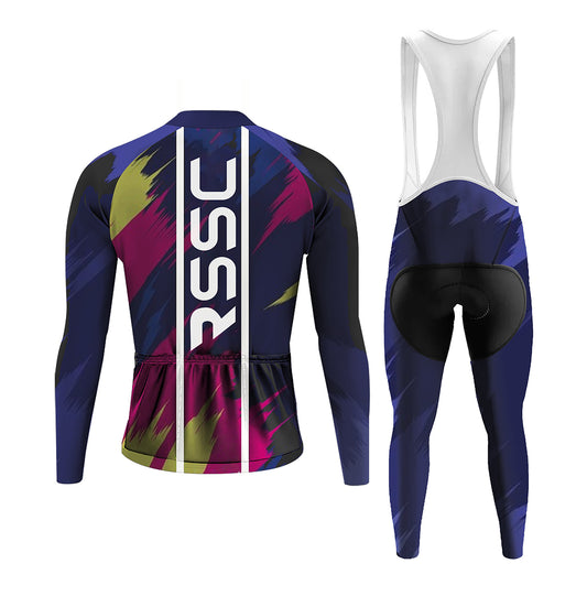 Men's Long Sleeve Cycling Jersey Gradient Color | RSSC Premium Cycling Kit Back View