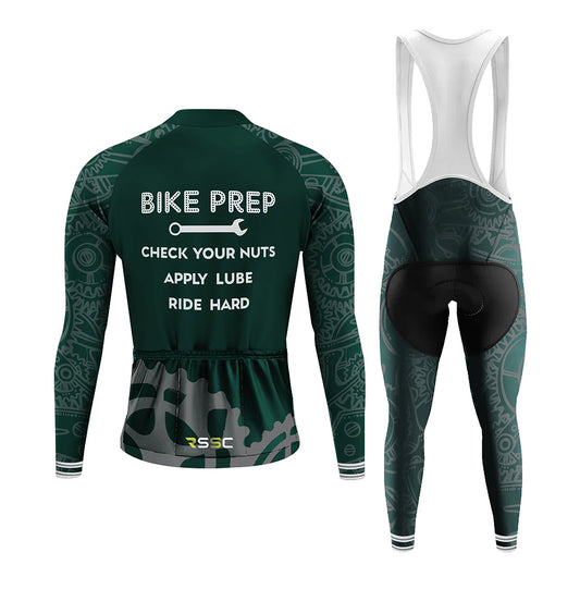 Men's Long Sleeve Cycling Jersey Bike Prep | RSSC Premium Cycling Kit Back View