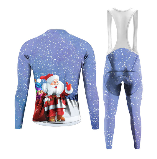 Men's Long Sleeve Cycling Jersey Gift From Santa Claus | RSSC Premium Cycling Kit Back View
