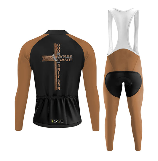 Men's Long Sleeve Cycling Jersey Christian Believer Cross | RSSC Premium Cycling Kit Back View