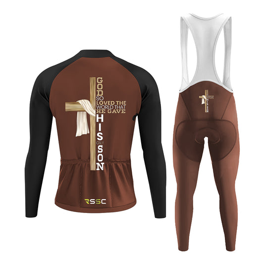 Men's Long Sleeve Cycling Jersey Jesus Cross | RSSC Premium Cycling Kit Back View