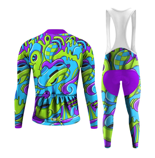 Men's Long Sleeve Cycling Jersey Cool Coloring Chart | RSSC Premium Cycling Kit Back View
